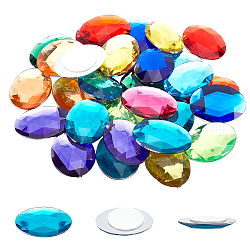 Fingerinspire 40pcs 10 couleurs autocollant de bijoux extra large, cabochon adhésif strass acrylique, avec autocollant, oeil de cheval, couleur mixte, 30x40.5x6mm, 4 pcs / couleur