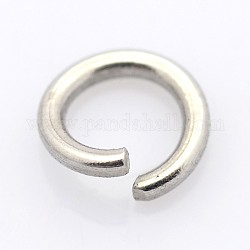 304 Edelstahl offenen Ringe springen, Edelstahl Farbe, 8x1.2 mm, Innendurchmesser: 5.6 mm