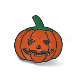 Halloween Theme Alloy Brooches, Enamel Pins, Pumpkin, 25x25x1.9mm