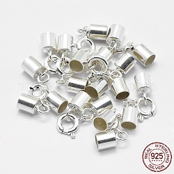 925 стерлингового серебра застежками пружинного кольца, с мозг конец, серебряные, 23 мм, Внутренние размеры: 4 mm