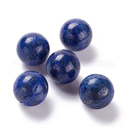 Perles en lapis-lazuli naturel, teinte, pas de trous / non percés, pour création de fil enroulé pendentif , ronde, 20mm