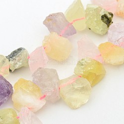 Pépites de quartz naturels brins de perles, 10~20mm, Trou: 1mm, environ 16 pouce