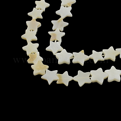 Star Natural Trochid Shell/Trochus Shell Beads Strands, 11~13x12~14x2~4mm, Hole: 1mm, about 32pcs/strand, 14.5 inch