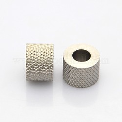 Column 304 Stainless Steel Beads, Large Hole Beads, Stainless Steel Color, 12x9mm, Hole: 6mm
