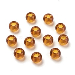 Glasperlen europäischen, Großloch perlen, Rondell, Sandy Brown, 15x10 mm, Bohrung: 5~6.4 mm