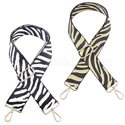 Arricraft 2pcs 2 Stil Zebra & Streifenmuster Polyester verstellbarer Taschengurt, mit Alu-Schnallen, für Taschenersatzzubehör, Zebrastreifen, 1pc / style