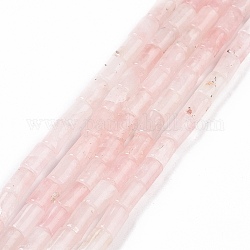 Granos naturales de abalorios de cuarzo rosa, columna, 7~7.5x5mm, agujero: 1 mm, aproximamente 46 pcs / cadena, 14.76 pulgada (37.5 cm)