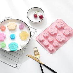 Food Grade Silicone Molds, Fondant Molds, For DIY Cake Decoration, Chocolate, Candy, UV Resin & Epoxy Resin Jewelry Making, Dog Paw Prints, Pink, 200x137.5x15.5mm Paw Prints: 25.5x30.5mm, 46x53mm and 53.5x46.5mm