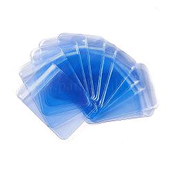 Rectangle PVC Zip Lock Bags, Top Seal Thick Bags, Light Blue, 14x14cm, unilateral thickness: 0.3mm, about 100pcs/bag