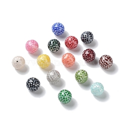 Perline colorate mezze forate conchiglia artigianale, tinto, tondo, colore misto, 10~10.5x10~10.5mm, Foro: 1 mm