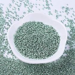Perles miyuki delica, cylindre, Perles de rocaille japonais, 11/0, (db0415) galvanisé vert turquoise, 1.3x1.6mm, Trou: 0.8mm, à propos 2000pcs / bouteille, 10 g / bouteille