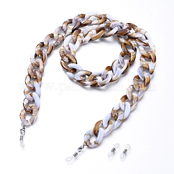 Eyeglasses Chains, Neck Strap for Eyeglasses, with Acrylic Curb Chains, 304 Stainless Steel Lobster Claw Clasps and  Rubber Loop Ends, Tan, 30.7 inch(78cm)