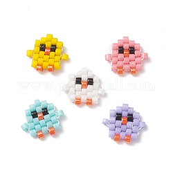 Handmade Japanese Seed Beads, Loom Pattern, Chick, Mixed Color, 9x10x2mm