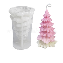 3d árbol de navidad diy vela moldes de silicona, para hacer velas perfumadas de árbol de navidad, blanco, 10x9.5x16 cm, diámetro interior: 14.7x9.6x9.3 cm