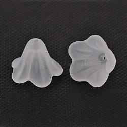 Gefrostet Acryl-Perlen, Blume, weiß, 10x13.5 mm, Bohrung: 1.8 mm, ca. 1600 Stk. / 500 g
