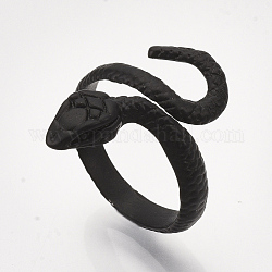 電気泳動合金カフフィンガー指輪  ヘビ  ブラック  サイズ9  19mm