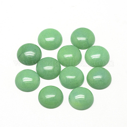 Cabochons de jade blanc naturel, teinte, demi-rond / dôme, vert de mer moyen, 12x5mm