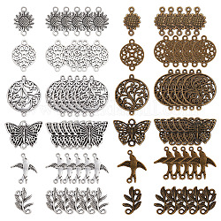 SUNNYCLUE 1 Box 72Pcs 12 Styles Flower Connector Charms Tree of Life Connector Charms Metal Link Charm Butterfly Sunflower Charm for Jewelry Making Charms DIY Earring Necklace Bracelet Crafts