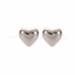Pendientes de corazón para mujer, sin plomo y cadmio, plata, 10x10mm, pin: 0.6 mm