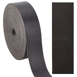 Tissu en cuir d'unité centrale, pour chaussures sac couture patchwork bricolage artisanat appliques, noir, 2.5x0.14 cm, 5m/rouleau