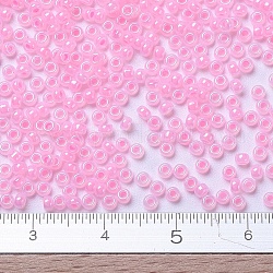 Miyuki runde Rocailles Perlen, japanische Saatperlen, (rr518) Zuckerwatte rosa gefüttert, 11/0, 2x1.3 mm, Bohrung: 0.8 mm, über 1100pcs / Flasche, 10 g / Flasche