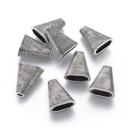 Stile tibetano coni perline, triangolo, cadmio & nichel &piombo libero, argento antico, 23x19x9mm, Foro: 4x2 mm, formato interno: 15x7 mm
