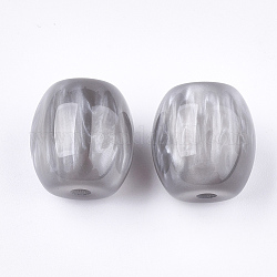 Perline di resina, gemstone imitato, ovale, grigio chiaro, 17~17.5x16mm, Foro: 3 mm