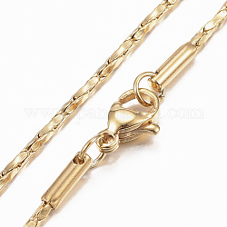 304 из нержавеющей стали цепи ожерелья, с карабин-лобстерами , золотые, 16.54 дюйм (42 см), 1.2 мм