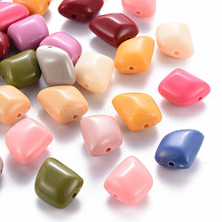 Perles acryliques opaques, polygone, couleur mixte, 17.5x15.5x11mm, Trou: 2mm, environ 230 pcs/500 g