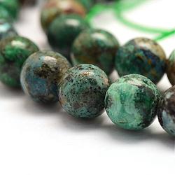 Chapelets de perles en chrysocolle naturelle, ronde, 10mm, Trou: 1mm, Environ 39 pcs/chapelet, 15.75 pouce (40 cm)