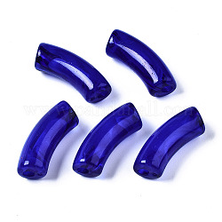 Abalorios de acrílico, de piedras preciosas de imitación, tubo curvado, azul, 34.5x13x11mm, agujero: 3.5 mm, aproximamente 155 unidades / 500 g