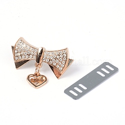 Alloy Shoes Clasps, with Iron Shim, for Shoe Decoration Accessories, Butterfly, Light Gold, 30.5x42.5x18mm, Pendant: 12x13x1.5mm, Shim: 39x12x0.5mm