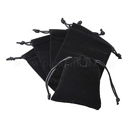Мешки ювелирных изделий бархата, чёрные, 105x90 мм