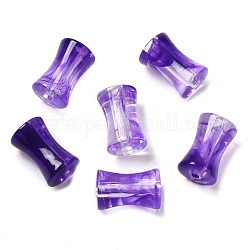 Transparent Acrylic Beads Gradient Effect, Bamboo Joint, Dark Violet, 12.5x7.5mm, Hole: 1.8mm, 1020pcs/500g