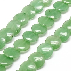 Natural Aventurine Beads Strands, Flat Round, 16x6mm, Hole: 1mm, about 31pcs/strand, 15.7inch