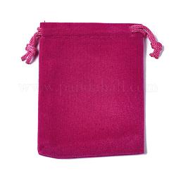 Pochettes rectangle en velours, sacs-cadeaux, camélia, 15x12 cm