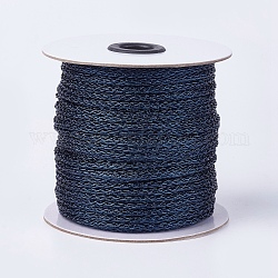 Металлический корд, полимерный и полиэфирный плетеный шнур, темно-синий, 4 мм, о 50yards / рулон (45.72 м / рулон)