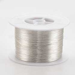 Round Copper Jewelry Wire, Long-Lasting Plated, Silver, 22 Gauge, 0.6mm, about 656.16 Feet(200m)/500g