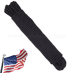 Нейлоновые плетеные шнуры, круглые, чёрные, 6.5 мм, около 32.81 ярда (30 м) / пачка