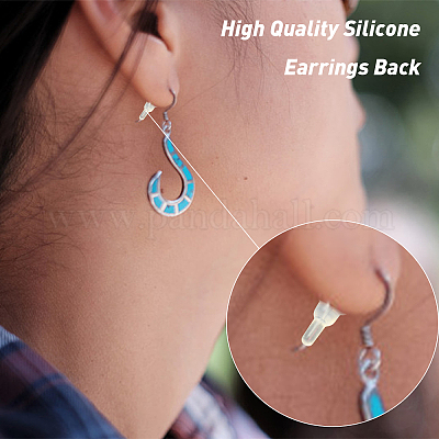 Wholesale SUNNYCLUE 1 Box 10 Pairs Silicone Earring Backs Replacements  Secure Earring Backs Rubber Clear Earring Backs for Hook Pierced Earrings  Expensive Earrings 