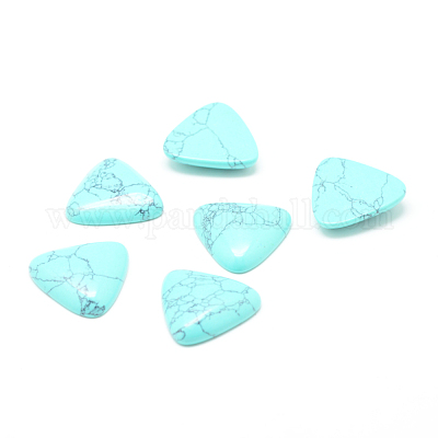Cabuchones de piedras preciosas de color turquesa sintética&nbsp;G-T025-10x10mm-01-1