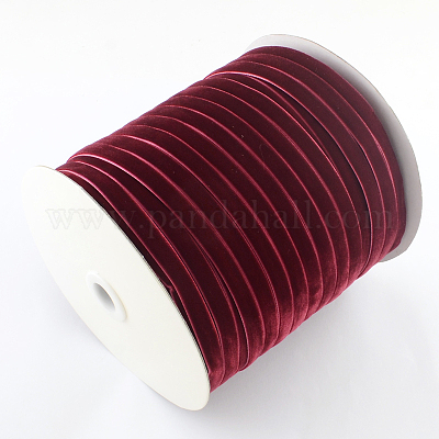 1/2 inch Single Face Velvet Ribbon, Dark Red, 1/2 inch(12.7mm), about  100yards/roll(91.44m/roll)