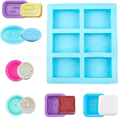 Silicone Soap Mold of 6 Cavities for Handmade Lotion Bar Soap