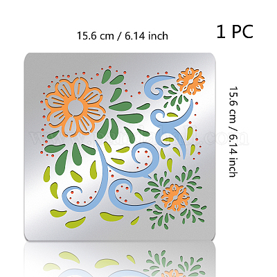 Wholesale BENECREAT Flower Pattern Metal Stencil 