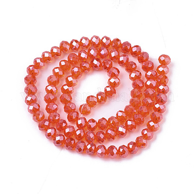 Chapelets de perles en verre électroplaqué&nbsp;EGLA-A034-T8mm-A21-1