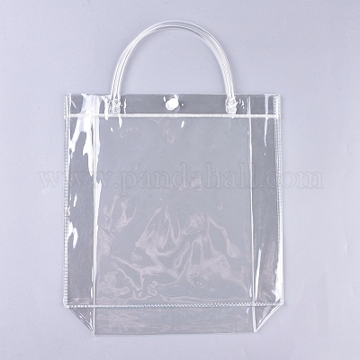 Clear Handbag With PVC Handles Purse Transparent Clear Vinyl 