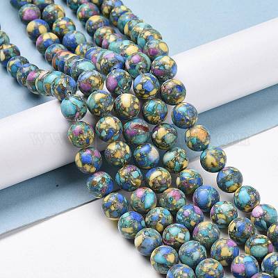 Perle di magnesite naturali e tinte assemblate&nbsp;G-L575-02H-1