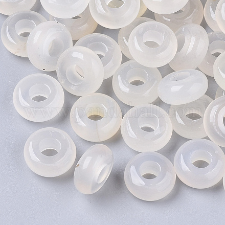 Perles européennes en agate blanche naturelle G-Q503-16-1