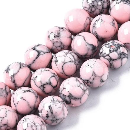 Turquesa sintética hebras de abalorios de piedras preciosas teñidos TURQ-R032-12mm-XSS04-1