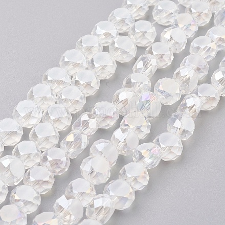 Chapelets de perles en verre électroplaqué EGLA-F125-FR-B01-1